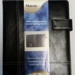 Black Leather Portfolio w/Strap 20 Pcs Wholesale
